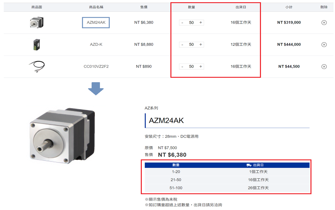 3. 在WEB SHOP中確認二、三交期