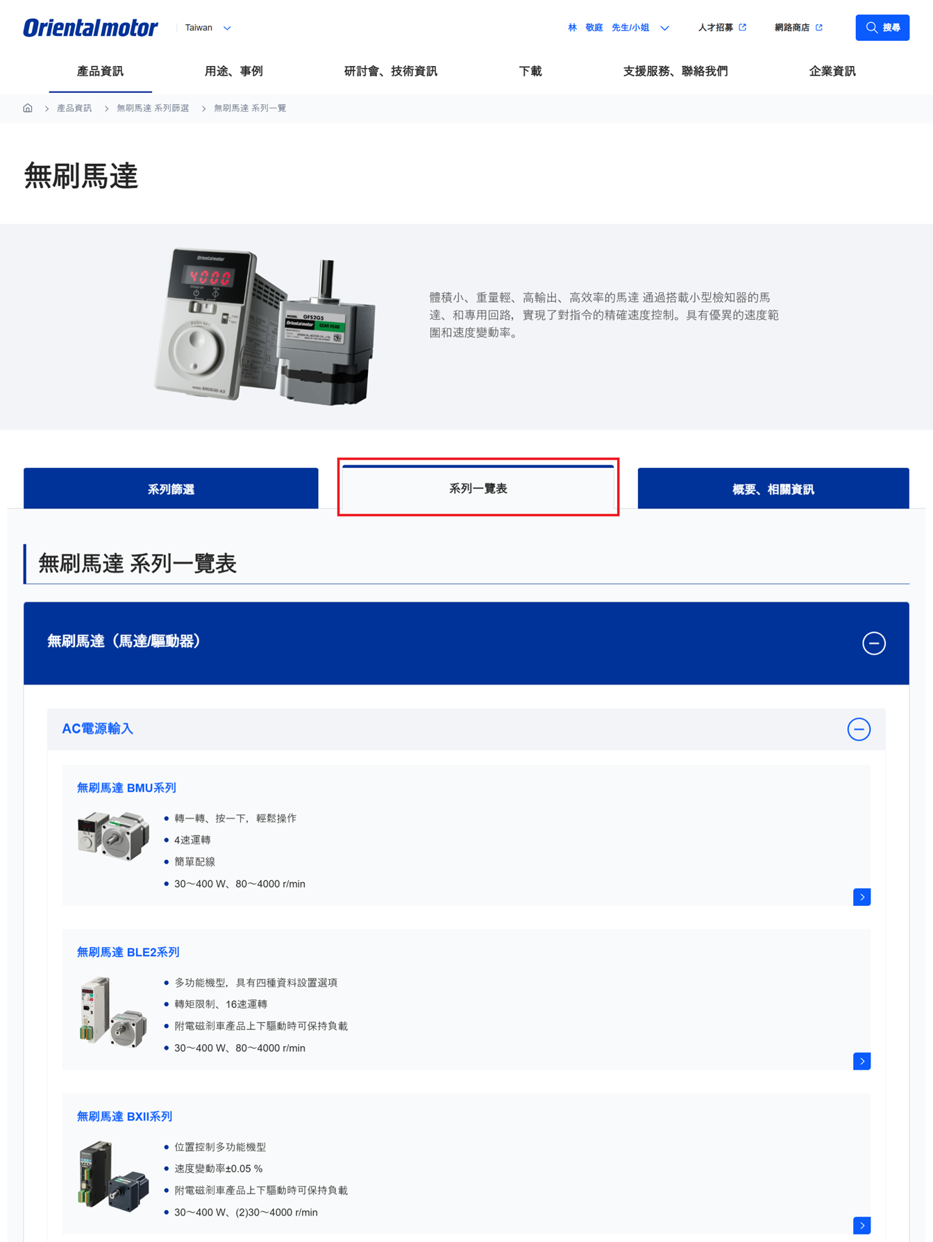 系列列表