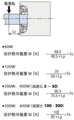 負載軸的單側無任何軸承組合時